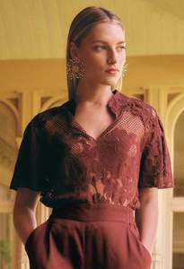 ONCE WAS SOLENE TOP ROSEWOOD