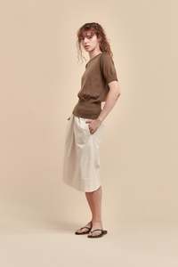 STANDARD ISSUE MERINO HIGH RIB T-SHIRT TRUFFLE