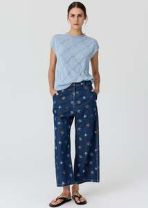 POL ROSIN CABLE KNIT BLUE