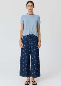 Pol: POL DILLION TEE W TIPPING BLUE/CHOC