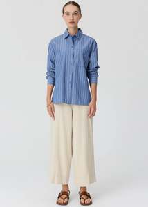 POL AUBIN LS SHIRT BLUE/BUTTER