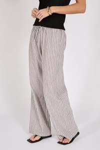 Bottoms: MARLOW STRATA PANT MOCHA STRIPE