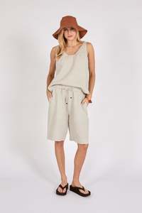 Bottoms: MARLOW RIPTIDE LINEN SHORT NATURAL