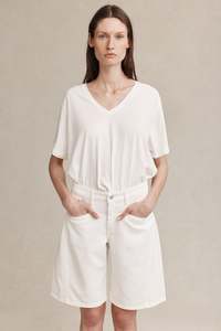 Bottoms: MARLE CROSS STITCH JEAN SHORT BLANC
