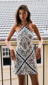 MINK PINK REESE HALTER MINI DRESS
