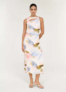 STAPLE THE LABEL VALEA MESH MIDI DRESS