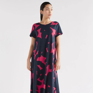 clothing: Haki Dress - Navy Tera Print
