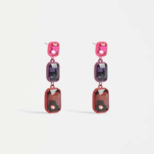 Jewellery 1: Jule Long Drop Earring - Red