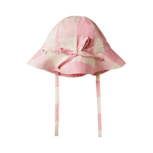 Nature Baby: Gingham Sunhat - Summer Rose Check
