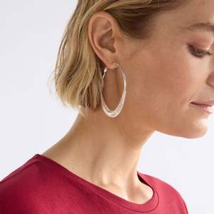 Jewellery 1: Solf Metallic Hoop Earring - Silver