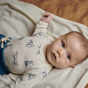 Baby 1: Cotton Long Sleeve Bodysuit - Foxy Cub Print
