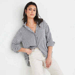 Stripes: You Got This Black Stripe Oversized Shirt