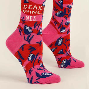 Socks: Dear Wine, Yes - Crew Socks