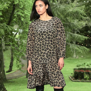 Wear: Tier My Heart Dress - Beige Leopard