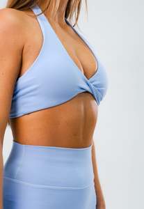 Tops: TWIST CROP . PERIWINKLE
