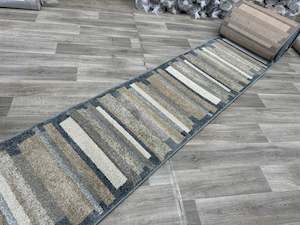 Kimya Collection Modern Striped Rug in Earth and Denim Tones –  HALLWAY RUNNER&hellip;