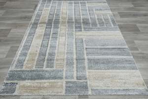Kimya Collection Contemporary Geometric Rug in Neutral Beige and Gray – Modern&hellip;