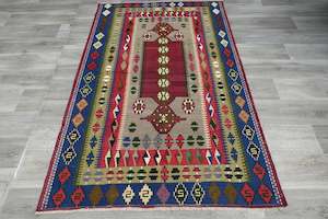 Handmade Fine Turkish Anatolian Kilim Rug Size: 196 x 133cm
