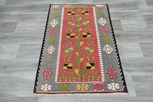 100 X 150cm: Handmade Fine Turkish Anatolian Kilim Rug Size: 135 x 93cm