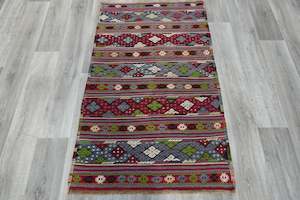 100 X 150cm: Handmade Fine Turkish Çanakkale Kozak Kilim Rug Size: 153 x 96cm