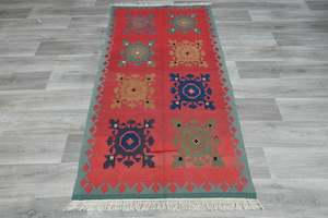 Handmade Fine Turkish Anatolian Kilim Rug Size: 200 x 110cm