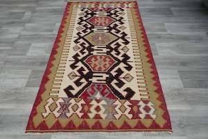 Handmade Fine Turkish Anatolian Kilim Rug Size: 196 x 115cm