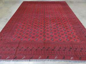 Warm Tones: Afghan Hand Knotted Turkman Rug Size:  377cm x 300cm