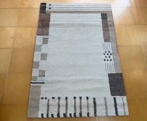 Natural Tones: Modern Abstract Pattern Mehari Shaggy Rug (23374-6787) Size: 160 x 230cm