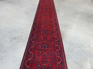 Afghan Hand Knotted Khal Mohammadi Runner Size: 973cm x 78cm