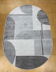 Abstract Geometric Pattern Valentino Oval  Rug (46002-6171) Size: 160 x 230cm