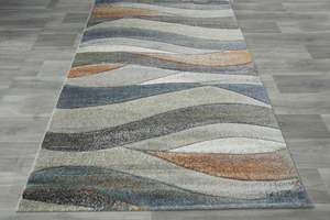 Coastal Strata Layered Wave Multi-Tonal Aroha Rug