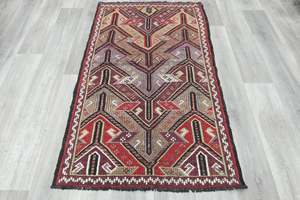 Authentic Turkish Kilim Rug 155 x 95cm | Geometric Anatolian Wool Rug