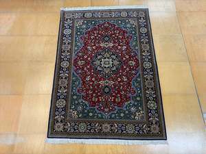 Persian Qum Hand-Knotted Wool & Silk Rug Size:213cm x 150cm