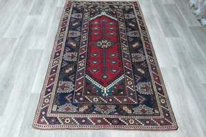 Warm Tones: Handmade Turkish Tribal Wool Rug 203 x 130cm | Vintage Anatolian Style Area Rug | One-of-a-Kind