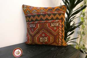 Handmade Turkish Kilim Cushion Cover 60 x 60cm with Insert | Original Anatolian &hellip;