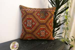 Handmade Turkish Kilim Cushion Cover 60 x 60cm with Insert | Original Anatolian &hellip;