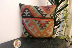 Handmade Turkish Kilim Cushion Cover 60 x 60cm with Insert | Original Anatolian &hellip;