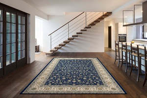 Navy: Royal Persian Traditional Design Navy Blue Da Vinci Rug (57221-3434)