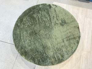 Natural Tones: Dream Shaggy Green Colour Luxury Turkish Round Rug Size: 160 x 160cm
