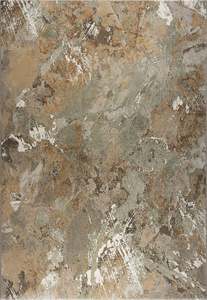 Nordic Warm Taupe & Gold Marble Abstract Argentum Rug (63974-1219)