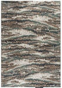 Modern Marbled Teal & Taupe Wave Abstract Argentum Rug Size: 160 x 230cm (63059-6646)