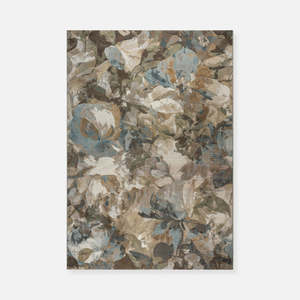 Beige: Contemporary Earthy Botanical Tapestry Argentum Rug (63991-1219)