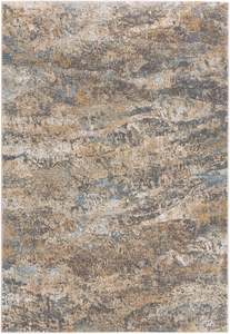 Modern Natural Stone Wave Abstract Argentum Rug (63986-8219)