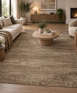 Beige: Linea Warm Taupe & Mocha Ribbed Textured Area Rug (20020-5121)