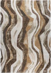 Earthy Brown & Beige Stripe Textured Linea Rug (20010-6161)