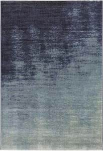 Modern Midnight Navy & Slate Blue Ombre Abstract Argentum Rug (63029-4656)
