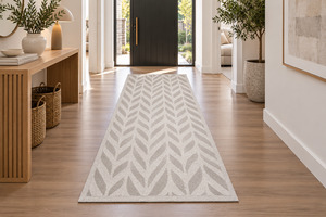 Katana Indoor/Outdoor Geometric Leaf Pattern Flatweave Runner Size: 80 x 200cm (85011-6001)