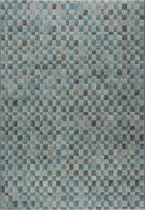 Modern Charcoal & Slate Blue Checkerboard Argentum Rug (63984-4249)