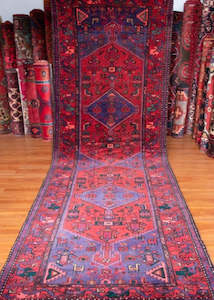 Persian Carpets Nz: Vintage Zanjan Hand-Knotted Persian Wool Runner Rug