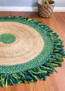 Jute Rugs Nz: Green Handmade Jute Round Rug